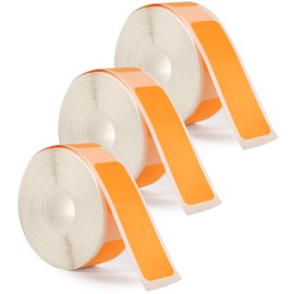 3 Rolls Label Maker Tape for Phomemo D30 Label Printer Machine, 12mm x 40mm Thermal Paper Stickers Waterproof Self Adhesive Label Tape Replacement for Home Office School Files (Orange)