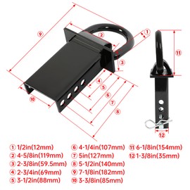 8 Pack Heavy Duty Adjustable Trailer Stake Pocket with 1/2" Hitch Pin, D Ring Tie Downs for Utility Trailers and Flatbed Trucks Standard 2"x 4"