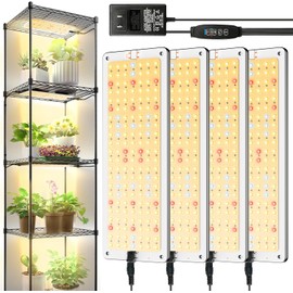 LED Grow Lights for Shelves 4pack, Grow Lights for Indoor Plants,616LEDs Full Spectrum Grow Lights for Under Cabinet Plant, Grow Lamp with 3/9/12H Timer,10 Dimmable Levels for Plants Growing