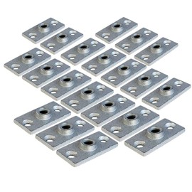 Highcraft PLTG12-20 Ceiling Flange; Hanger Plate for 1/2 in. Threaded Rod (Not Pipe), for DYI Plumbing and Industrial Decor, 1-3/8 W x 3-5/16 L, Galvanized Iron (Pack of 20)