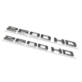 2pcs 2500HD 2500 HD Nameplates Emblems Badges Replacement for Gm Silverado Sierra (Chrome)