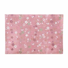 Naumukuma-chan Workshop Sakura Pattern Sutra Desk Rack, Luxury Kyoto Style Gold Brocade Rug, Flame-retardant Finished, Size 8.9 x 12.8 inches (22.5 x 32.5 cm) (No. 14, 004. Pink)