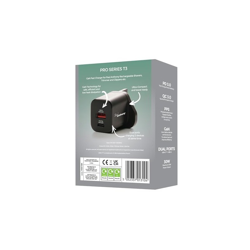 Paul Anthony Paul Anthony Dual Port, USB-C + USB-A GaN