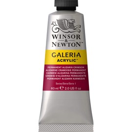 Winsor & Newton Galeria Acrylic Paint, 60-ml Tube, Permanent Alizarin Crimson, 2 Fl Oz