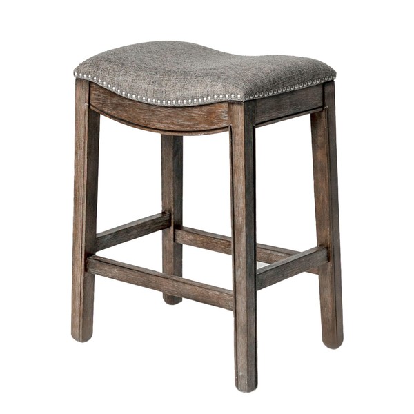 Maven Lane Adrien Backless Saddle Kitchen Counter Stool in Walnut