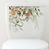 Elvaesther Green Leaves Toilet Stickers, Toilet Lid Stickers, Flowers Bathroom