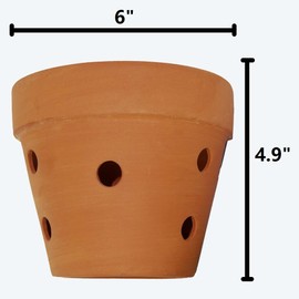 6inch 4pcs Terracotta Pots,Orchid Terracotta Pots for Plants/Succulent/Cactus with Drainage for Indoor, Outdoor, Home Office Decoration
