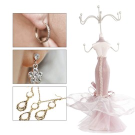 Jewellery Display Stand Mannequin Necklace Display Stand Jewellery Stand Rotating Necklace Bracelets Earring Holder Display Stand Princess Dress Jewellery Display Stand Hanger (02)