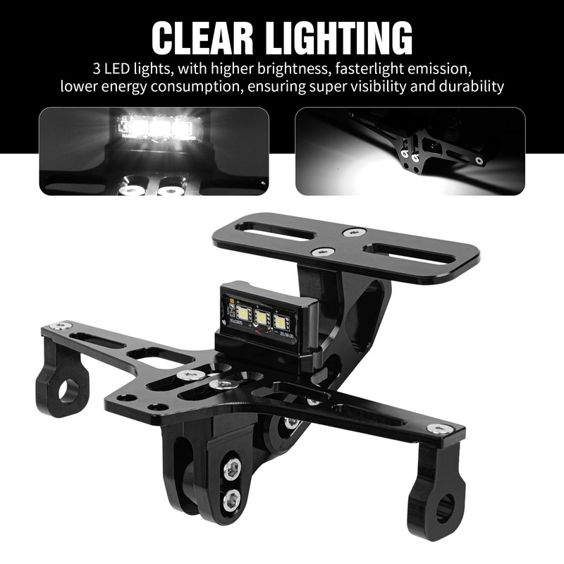 DREAMIZER Motorcycle License Plate Bracket Fender Universal Motorcycle Plate Mount