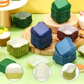 Uiifan 1200 Pcs Square Cupcake Liners 1.77"x1.77" Square Brownie Baking Cups Pan Liners Disposable Greaseproof Paper Cupcake Liners for Wedding Graduation Baby Shower Birthday Party Supply (Colorful)