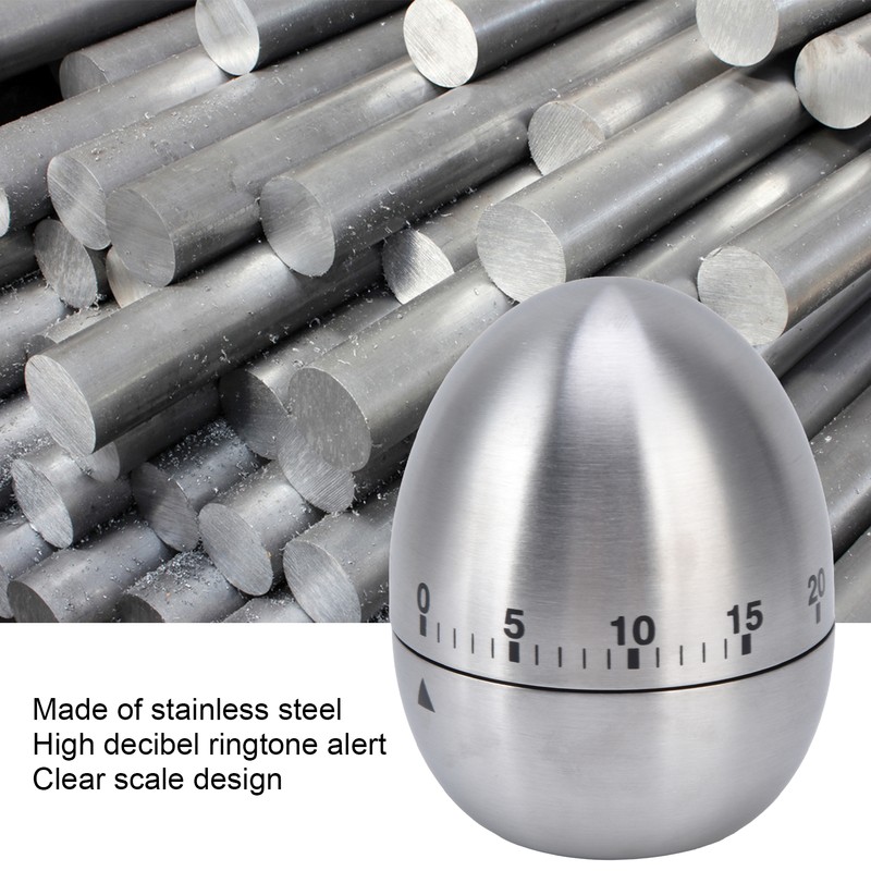 Cooking Timer Egg Shaped Clear Scale Design Manual Mechanical 60