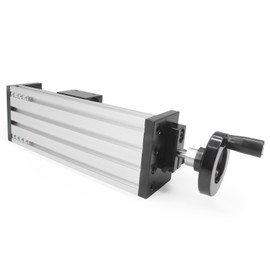 Yeebyee 150mm Effective Stroke Length Linear Rail Guide Double Optical Axis Linear Slide Rail Ballscrew SFU1605 with Manual Sliding Table for CNC Router Machine (Size:150mm)