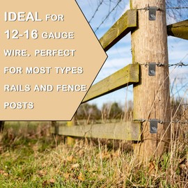 Wire Fence Clips Metal 200 Pcs Wire Clamps Stainless Steel Fencing Mounting Clips with 200 Pcs Stainless Steel Screws for 12-16 Gauge Welded Clamps to Wood, Metal or Vinyl Railings (200 PCS)