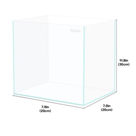 LYPHARD AQUARIUMS Tall Rimless Aquarium 3 Gallon, Ultra Clear Low Iron Nano Fish Tank for Betta, L7.9×W7.9×H11.8 Glass Thickness 5mm with EVA Foam Leveling Mat