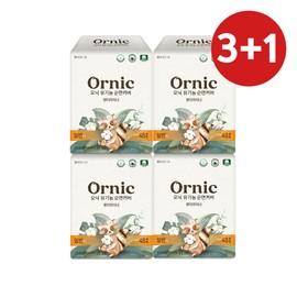 Onic organic cotton cover panty liner regular 48p 3+1 pack / 오닉 유기농 순면커버 팬티라이너 일반 48p 3+1팩