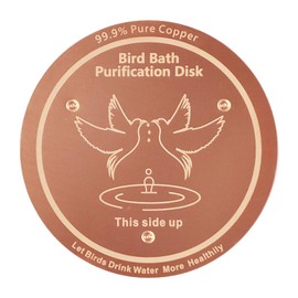 AWLGAK Bird Bath Copper Disk, 99.99% Pure Copper with Triple-Point Support, Physical Safe Clean Water for Outdoor Birdbaths & Bowls, All-Season Use, Reinforced Design