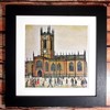 Greetingles Lowry-Style 12"/31cm Square Framed Print. Beautiful Black Ash Frame