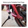 2Pcs Motorcycle Foldable Foot Pegs M8 Antislip Aluminium Alloy Universal