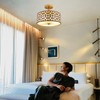 DLLT Flush Mount Ceiling Light: Modern 3-Light Semi Flush Mount