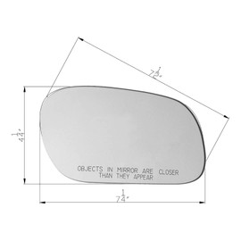 APA Replacement Mirror Glass Non-Heated with Adhesive Pads for 1998-2011 CROWN VICTORIA GRAND MARQUIS 2003-2004 MARAUDER Passenger Right Side FO1323118
