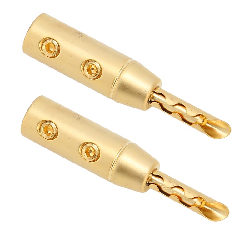 4pcs BFA Banana Plug Brass Gold Plated Open Screw Speaker