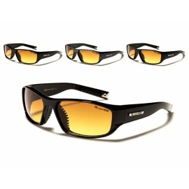 Xloop X Loop Sunglasses HD High Definition Night Driving Wrap Plastic Frame Sport Men. - Black