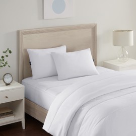 Serta Power Chill Cooling Medium/Firm Down Alternative Bed Pillows for Side, Stomach or Back Sleepers (2 Pack), Queen, White