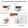 Wooden Toilet Paper Holder Wall Mount with Shelf - Farmhouse