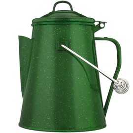 COLETTI Classic Camping Kettle — Camping Tea Kettle, Camp Kettle – NO Aluminum or Plastic, Ideal Camp Kettles for Boiling Water [Green Enamel, 12 Cup]