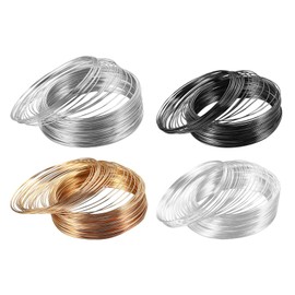 FFDHWU 4 Pieces Iron Hoop Wire Hoops, Bracelet Making Memory Wire, Bracelet Wire, Jewelry Wire, Bracelet Jewelry Making, Jewelry Beading Wire