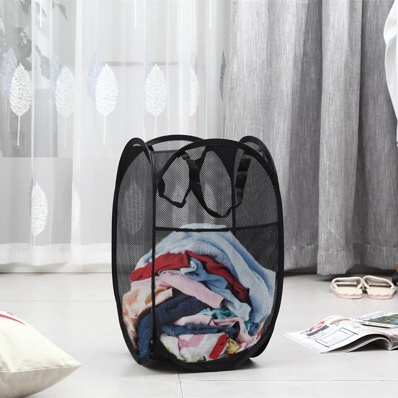 Bud Mesh Pop up Laundry Hamper with Portable Handles, Collapsible