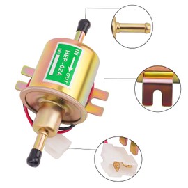 OuYi Electric Fuel Pump 12V Universal Low Pressure 12 Volt Transfer Inline Fuel Pump for Low Pressure Gas Diesel Fuel Pump Engine 2.5-4psi HEP-02A