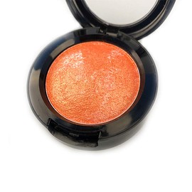 Mallofusa Single Shade Baked Eye Shadow Powder Palette Glitter Makeup Kit in Shimmer 15 Metallic Colors (Pumpkin Orange) 8g/0.28oz