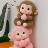 Cuddly Toy Monkey, Plush Toy, Cute Hugging Peach Monkey Doll