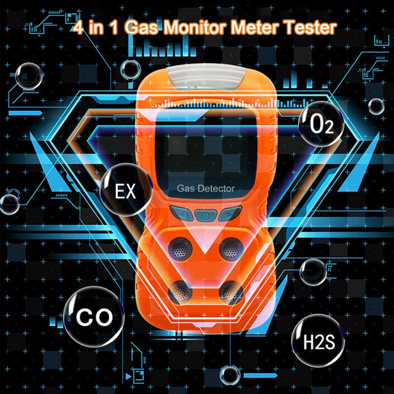 4in 1 Gas Detector CO H2S O2 EX Tester Analyzer