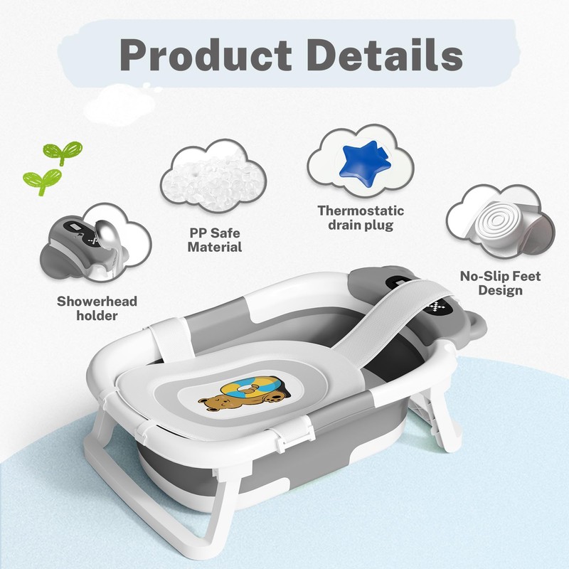 AVIDOR Baby Bathtub,Collapsible Bathtub for Newborn to Toddler,Durable Essential Infant