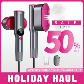 Travel Garment Steamer for Clothes, Portable Clothing Steamer Iron, 7 Mode with LCD Display, 5s Fast Heating, 90° Swivel Handle, Christmas Gift