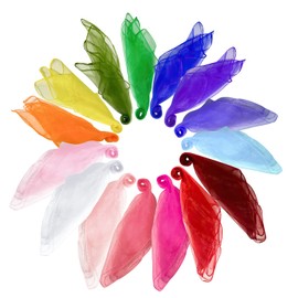 Wonwood_direct Square Juggling Cloths Dance Cloths Colourful Chiffon Cloths Colourful Cloths 60 x 60 cm Performance Scarves for Nursery Children Party Activities Accessories Decoration (15 Colours)