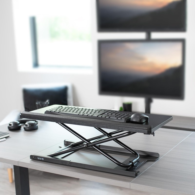 VIVO Black Single Top 27 inch Heavy-Duty Scissors Lift Keyboard