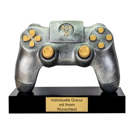 Trophy Factory – E-Sports Trophy Gaming Controller with Individual Engraving Made of Beautiful Resin – Gift Trophy in the Design of a Joystick – Award for Gaming Enthusiasts with Desired Engraving