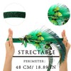 Coridy 1920s Flapper Headband Boho Green Hairbands Butterfly Peacock Feather