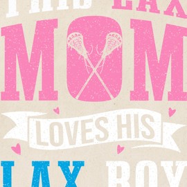 CafePress Lacrosse Player Lax Mom Loves His Reusable Natural Beige Canvas Shopping Bag