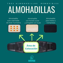 Faja Lumbar con 3 Almohadillas Removibles | Compresa para Terapia Caliente con Imanes Turmalina, Terapia Fría - Terapia Cálida| Soporte para Dolor de Espalda, Hernia y Ciática | Hombre y Mujer – (Medium)