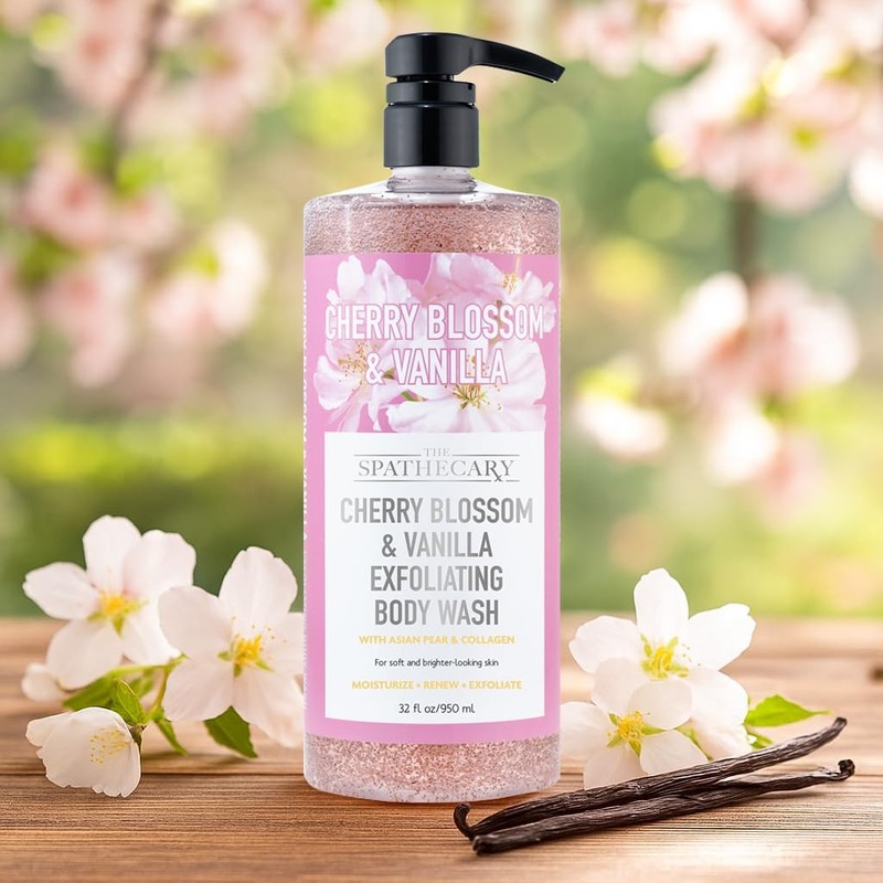 Gel De Baño Exfoliante De Flor De Cerezo Y Vainilla