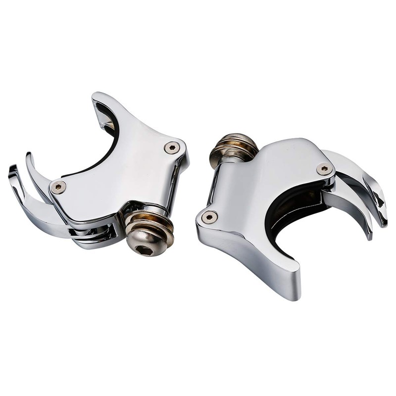 XFMT Chrome 49mm Detachable Quick-Release Windshield Clamps Windscreen Forks Mount