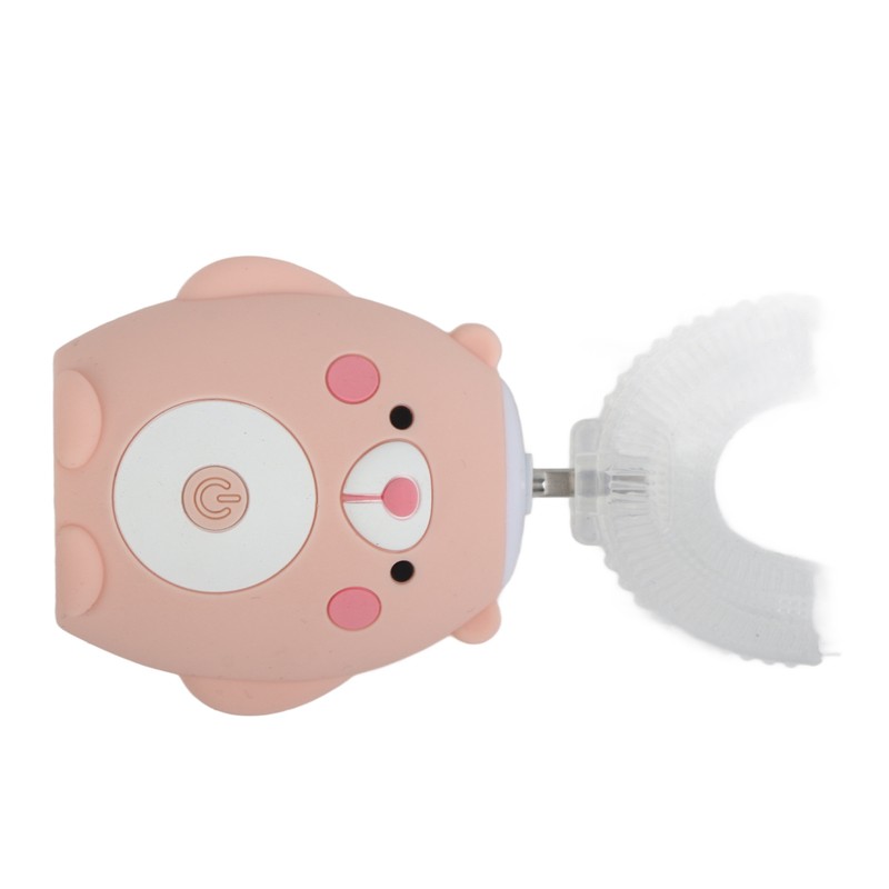 Cute Cartoon Bear Pattern U Shaped Automatic Toothbrush Electric Children