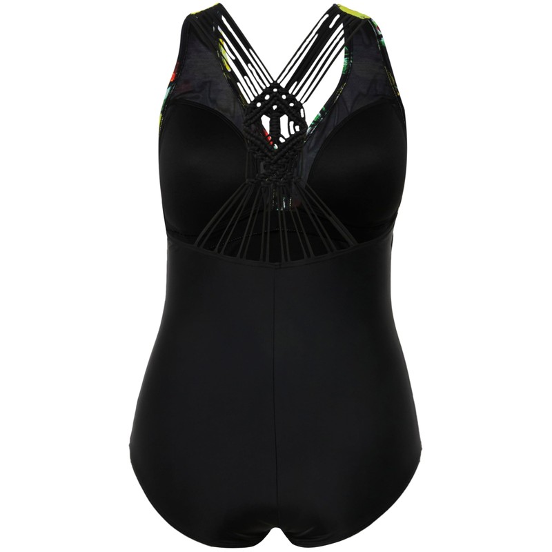 Ulla Popken Women's Swimming Costume, black