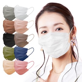 Iris Ohyama APN-60LW Pleated Masks, Non-Woven Fabric, Color Mask, Quantity: 120, Regular Size, White
