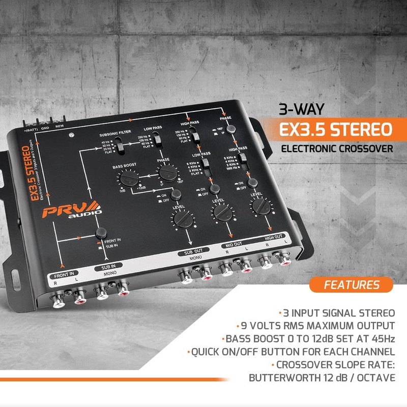 PRV AUDIO Crossover Car Audio EX3.5 Stereo 3 Way or