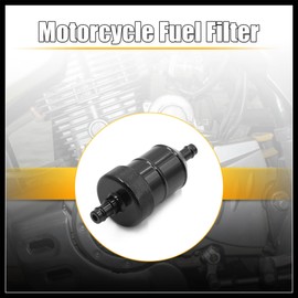 Hihaha Aluminum Alloy Motorcycle Petrol Oil Fuel Filter Black for 8mm Hose Durable Material